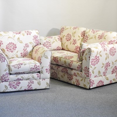 Lot 45 - A sofa and armchair