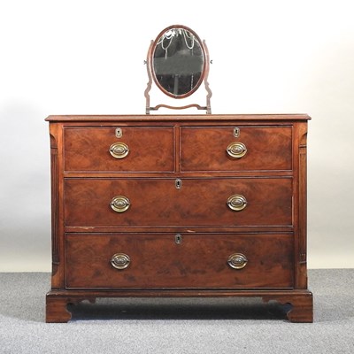 Lot 302 - A chest and mirror