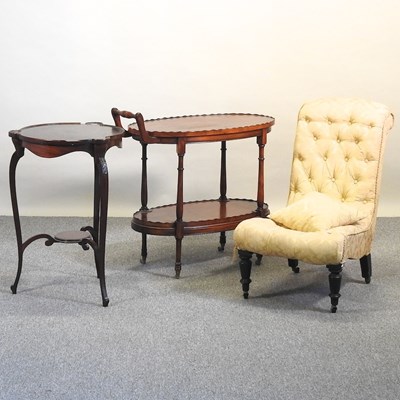 Lot 340 - A chair and tables