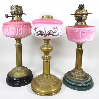 Lot 397 - Three oil lamps