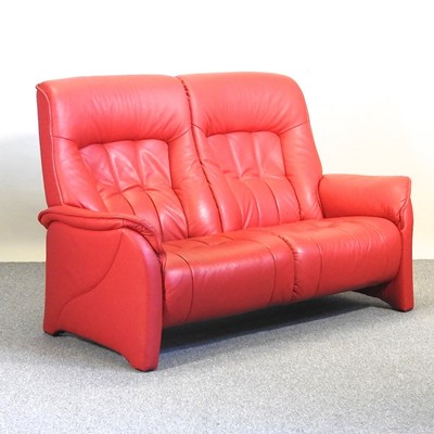 Lot 78 - A red sofa