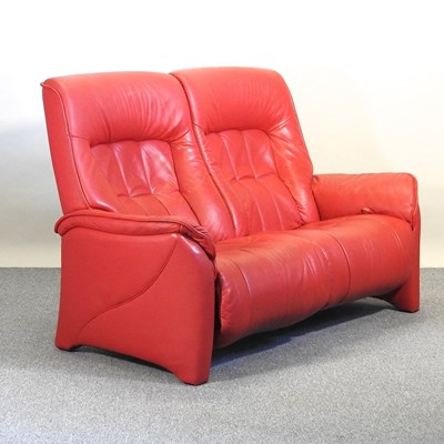 Lot 421 - A red sofa