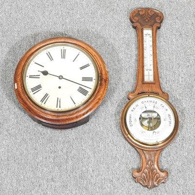 Lot 339 - A clock and barometer