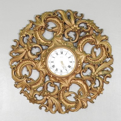 Lot 175 - A gilt sunburst wall clock