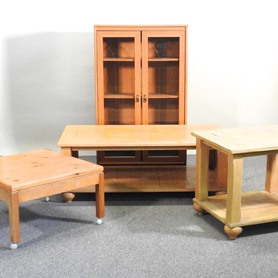 Lot 211 - A cabinet and tables