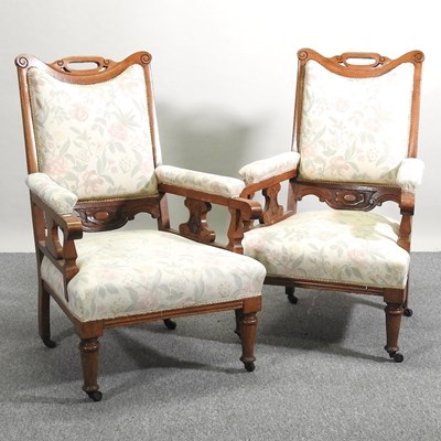 Lot 128 - A pair of armchairs