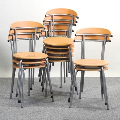 Lot 83 - Ten stacking chairs