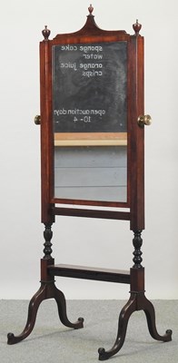 Lot 292 - A 19th century mahogany cheval mirror