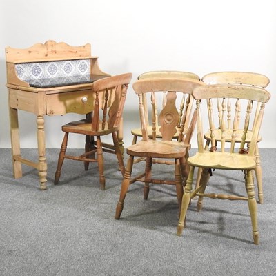 Lot 50 - A washstand and chairs