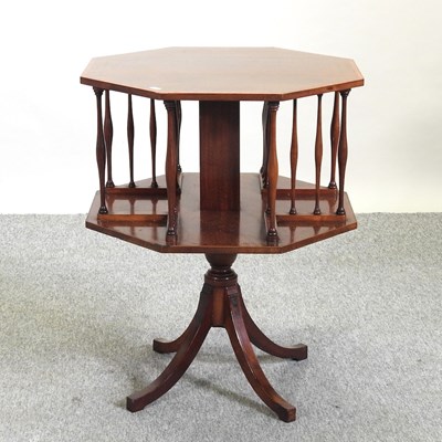 Lot 584 - An Edwardian mahogany and inlaid revolving book table