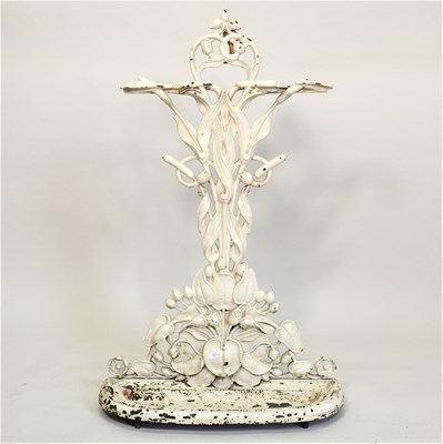 Lot 413 - A late Victorian Coalbrookdale style painted cast iron stick stand