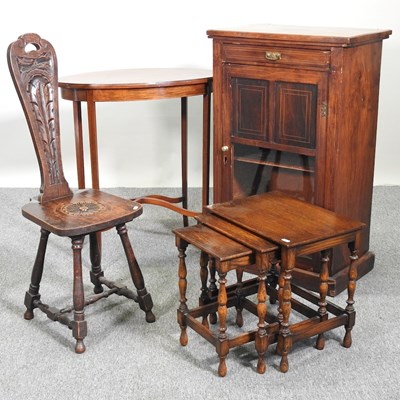 Lot 150 - A cabinet, chair and tables