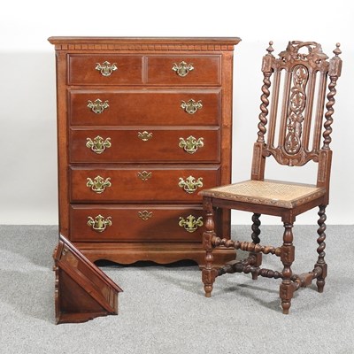 Lot 202 - A chest, cabinet and chair