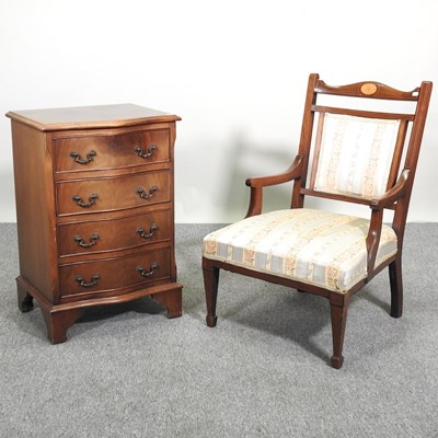 Lot 218 - A chest and chair