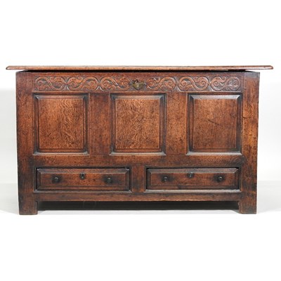 Lot 529 - An 18th century coffer