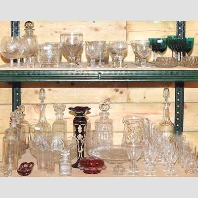 Lot 163 - A collection of 19th century and later glassware