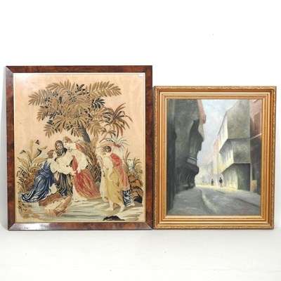 Lot 585 - A tapestry and picture