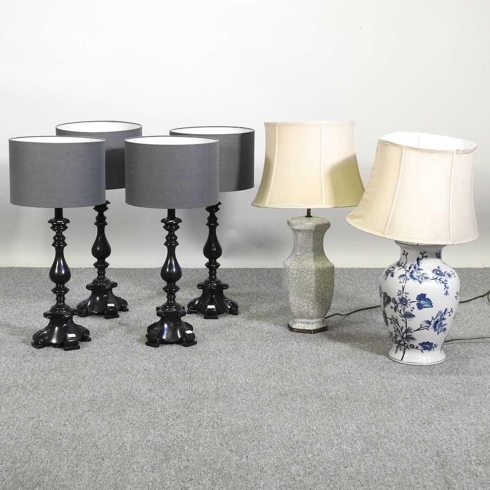 Lot 317 - Six table lamps