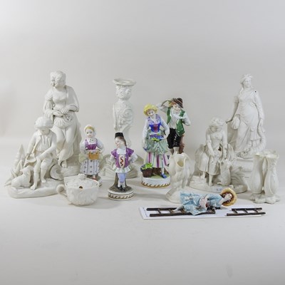 Lot 169 - A collection of Parian figures