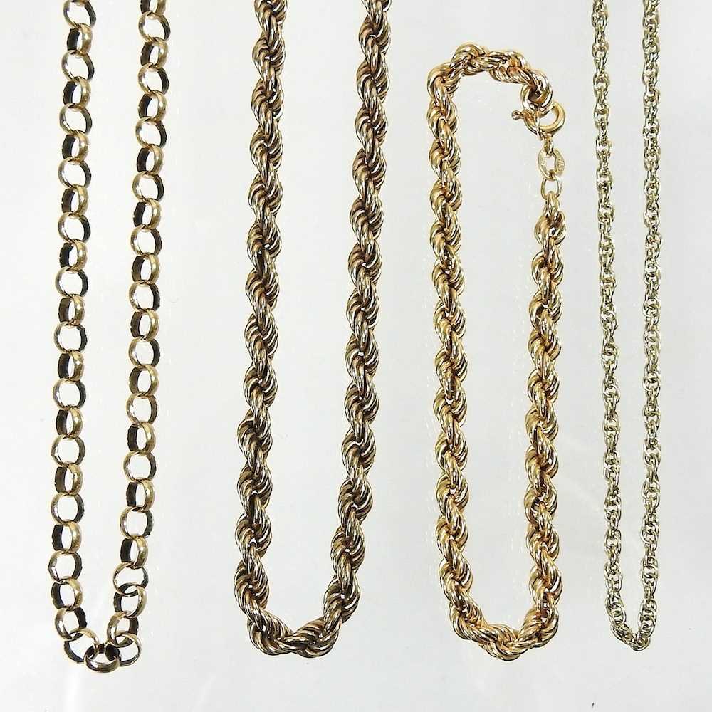 Lot 350 - Four gold chains