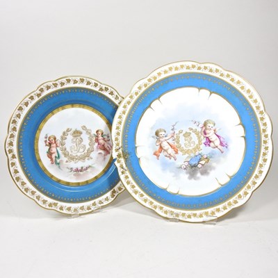 Lot 92 - Two Sevres plates