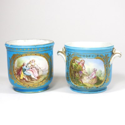 Lot 33 - Two Sevres cache pots