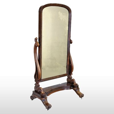 Lot 335 - A Victorian cheval mirror