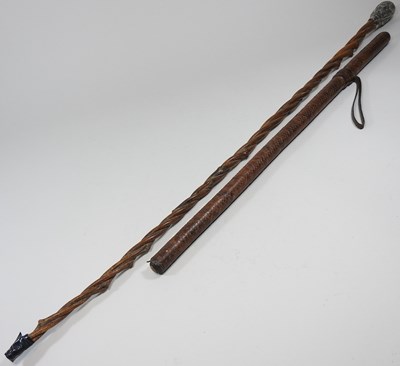 Lot 213 - Walking cane and baton