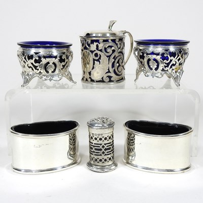 Lot 93 - A collection of silver condiments