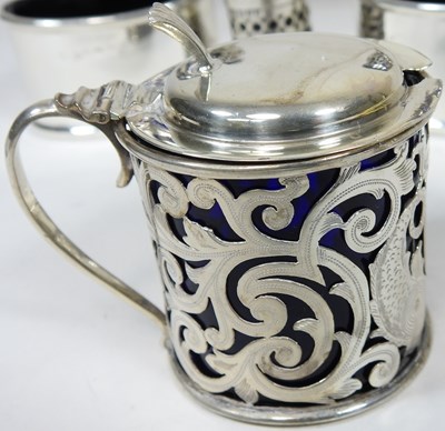 Lot 93 - A collection of silver condiments