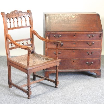 Lot 278 - A bureau and chair