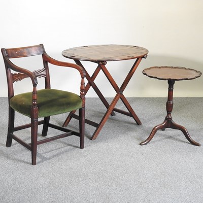 Lot 371 - A tray, chair and table