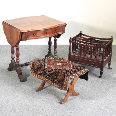 Lot 315 - A table, canterbury and stool