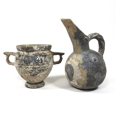 Lot 302 - Two ancient basalt pots