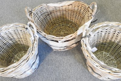 Lot 513 - Three pairs of rattan baskets