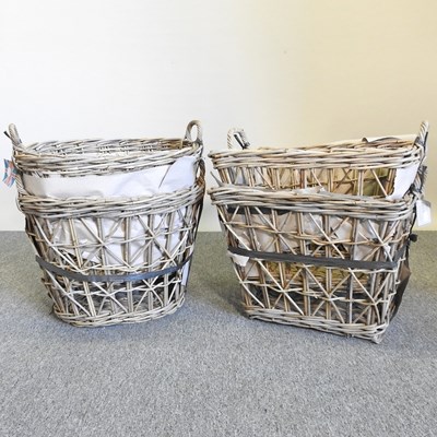 Lot 183 - Two pairs of rattan baskets