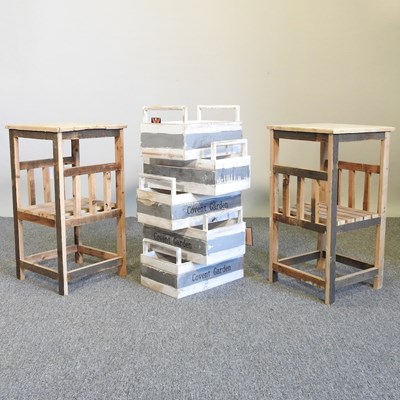 Lot 191 - A set of white painted wooden crates