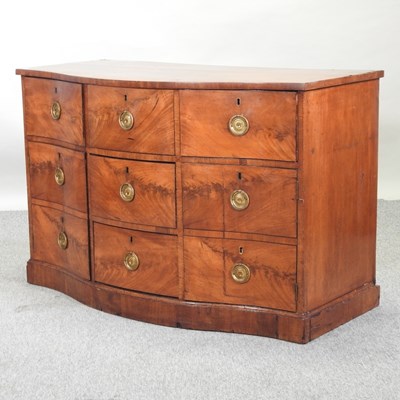 Lot 343 - A large 19th century mahogany and crossbanded serpentine chest