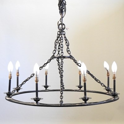 Lot 313 - An iron chandelier