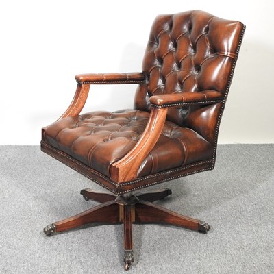 Lot 32 - A leather desk chair