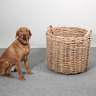 Lot 366 - A large log basket