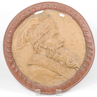 Lot 562 - A terracotta plaque