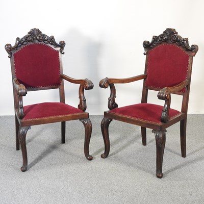 Lot 558 - A pair of armchairs