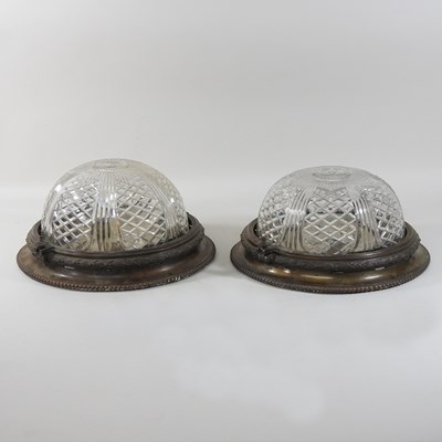 Lot 249 - A pair of early 20th century cut glass ceiling lights