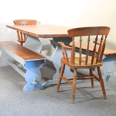 Lot 272 - A table and benches