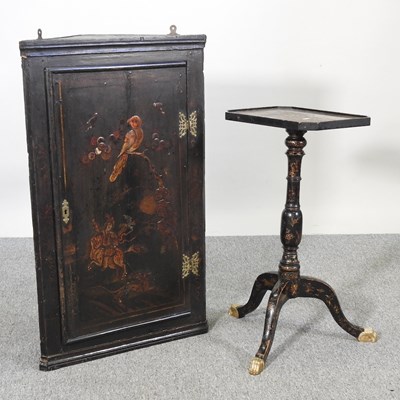 Lot 308 - A corner cabinet and table