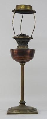 Lot 216 - A 19th century brass oil lamp