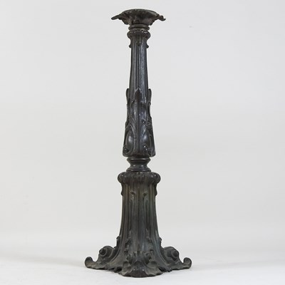 Lot 217 - An ornate 19th century cast bronze table lamp base