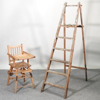 Lot 95 - A ladder and chair