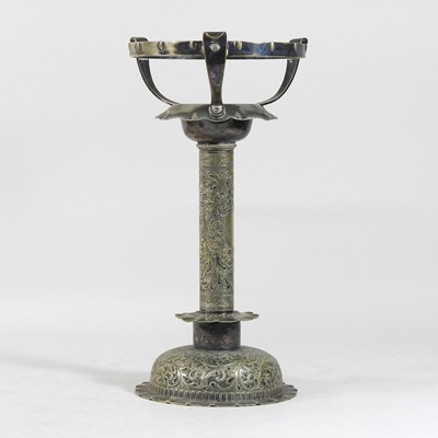 Lot 223 - A 19th century silver plated lamp base